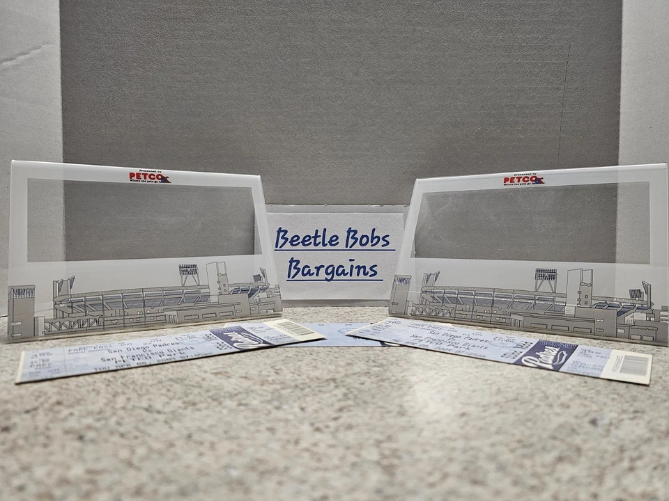 San Diego Padres MLB 2008 Ticket Stubs With Stub Holder Frames - Image 1 of 4