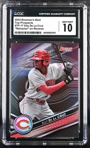 2022 Bowman's Best Elly De La Cruz #TP-17 "Refractor" on Reverse CGC 10 - Picture 1 of 2