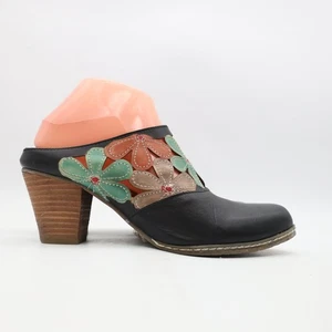L'Artiste Spring Step Women's EU 39 Floral Heel Sandal Mule Slip on - Picture 1 of 10