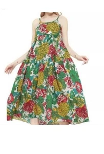 Vestido sin solero YesNo con estampado floral bohemio en capas para mujer S multicolor artístico retro - Imagen 1 de 11