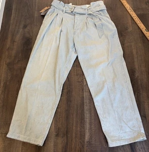Bolso de Papel Polo Ralph Lauren Jean Railroad Rayas Desteñido Para Mujer Talla 31 Nuevo $228 - Imagen 1 de 12