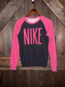 Nike Sweatshirt Damen Gr. Small Rundhals rosa schwarz - Bild 1 von 4