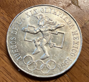 1968 Mexico 25 Pesos Silver Coin.