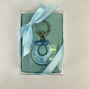 It's A Boy Keychain Bib Shape - NEW - Picture 1 of 7
