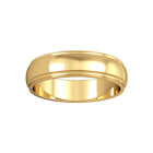 18 Karat Gold Jewelco London 5 mm D-Form Spurkante Hochzeitsband Ring