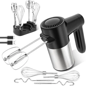 Cordless Hand Mixer, Digital Display 7 Speed Rechargeable Electric Mixer - Picture 1 of 8