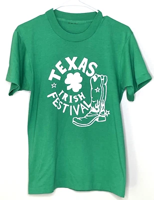 Texas Irish Festival Green T-Shirt Screen Stars Best Size Mens S Dallas VTG 90s - Image 1 of 3