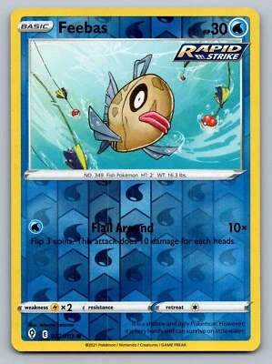 Pokemon TCG Evolving Skies Feebas #37 Reverse Holo - Image 1 of 2