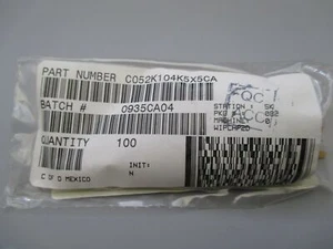Kemet C052K104K5X5CA Capacitor qty 100 - Picture 1 of 3