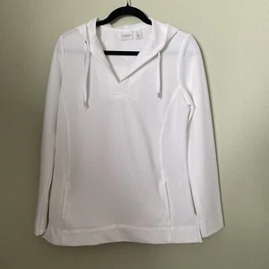 Weekends by Chico's Women's O XS White Ribbed Pullover Sweatshirt Activewear - Picture 1 of 8