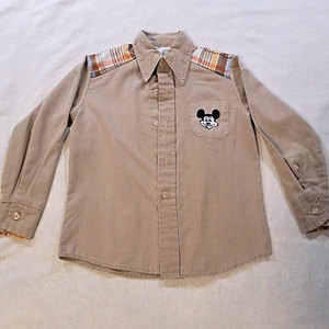 Vintage Mickey Mouse Western Style Shirt Boys Size 7 Kennington LTD - Picture 1 of 13
