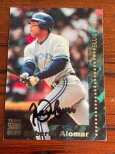Roberto Alomar 1994 Topps Stadium Club On Card Auto Toronto Blue Jays-Treat COA