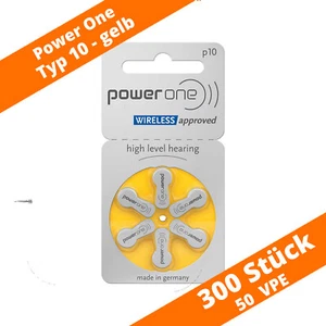 300 x Varta Power One Typ 10 PR70 DA10 Hörgerätebatterien 1,45 V Zink Luft Gelb - Bild 1 von 3