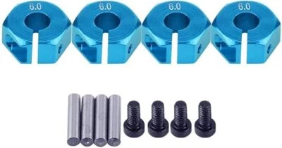 Adattatore portabici 12 mm 6 mm blu per auto RC 1:10 HSP Sakura set di 4 - Immagine 1 di 4