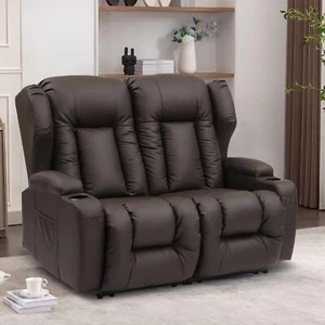 Loveseat Recliner Sofa Manual Recliner Loveseat RV Sofa Home Theater Seating - Picture 1 of 26