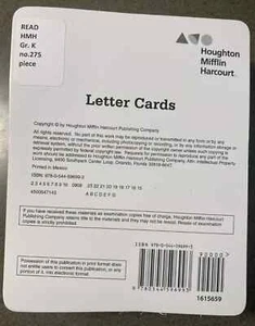 K-2 Letter Cards Intensive Reading Instruction - SEALED - Houghton Mifflin - Picture 1 of 1