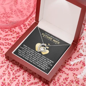 A Mi Futura Esposa Regalo Forever Love Corazón Collar Cadena para San Valentín Cumpleaños - Imagen 1 de 10