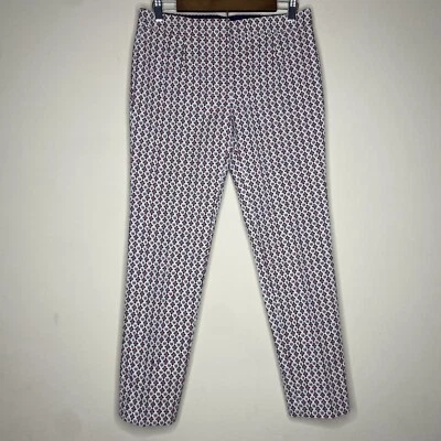 Tory Burch Slim Fit Pants  Geometric Floral Mosaic Print Brown Orange Size 2 - Image 1 of 4