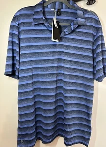 Polo Adidas Golf uomo a righe bicolore taglia:L blu cuscino nuova con etichette - Foto 1 di 9