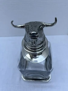 Longhorn Bull Pacific Life Pewter and Glass Italian Decanter - Picture 1 of 9
