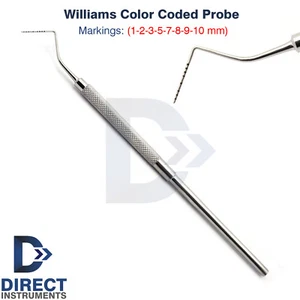 Sonda parodontale Williams con codice colore marcatura tasca sonda misura profondità - Foto 1 di 1