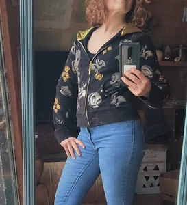 Lot 29 Looney Tunes Hoodie Women's S/Kids L Hip Hop Y2K Gold Crowns Zip Hooded - Picture 1 of 22