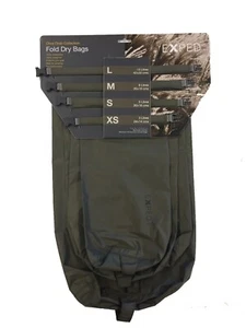 Exped Waterproof Fold Olive Drab Dry Bags [4 Pack] Lightweight Fishing Camping