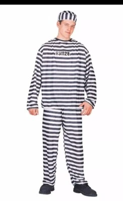 Fantasia de Halloween masculina adulta Totally Ghoul Convict OSFM Kmart - Imagem 1 de 4