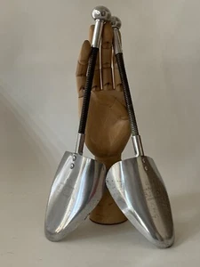 Vic-Tree 1960s Vintage Aluminium Steel Spring Coiled Men’s Shoe Trees Size 10-11 - Picture 1 of 15