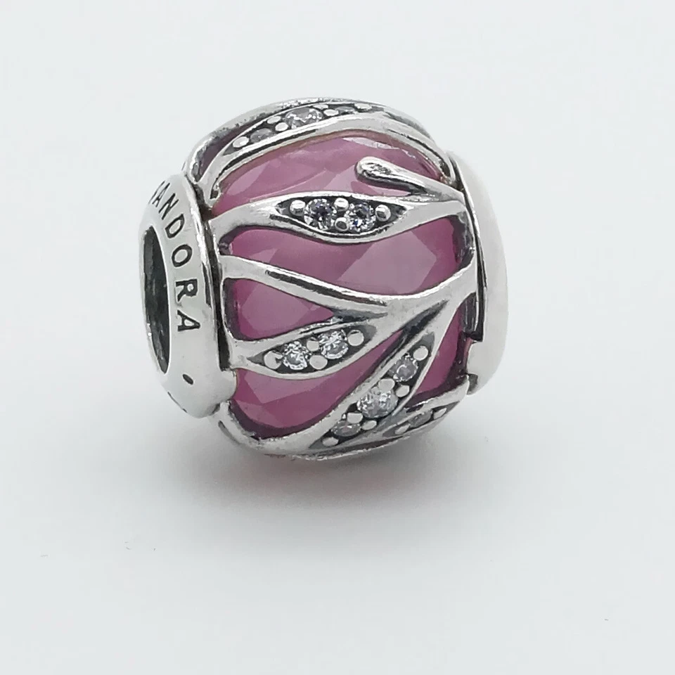 Original Pandora Charm Blätter-Glanz Rosa 925er Silber Zirkonia 791969PCZ Neu - Bild 1 von 1