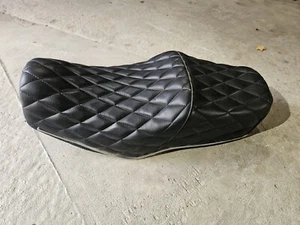 1981 Honda CM400E CM400 E original COMPLETE SEAT saddle DIAMOND COVER RE-COVERED - Picture 1 of 24