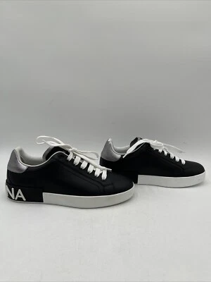 Dolce & Gabbana Portofino Leather Sneakers Black/White Size 5 - Image 1 of 4