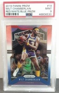 Wilt Chamberlain 2019 Panini Prizm Red/White/Blue Prizm #18 PSA 9  - Picture 1 of 2