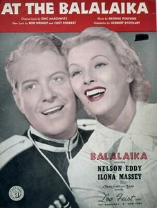 AT THE BALALAIKA Película 1936 Ilona Massey Nelson Eddy Foto Partitura De Colección - Imagen 1 de 3