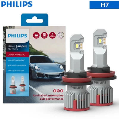 Philips LED H7 Ultinon Pro9200 Car Headlight Globes 5800K White Auto Fog Lamp - Image 1 of 4