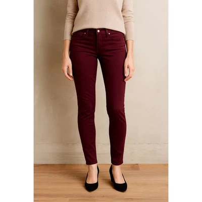 TORY BURCH Women's Super Skinny Jeans Size 29 Burgundy Wine Red Designer Denim - Image 1 of 4