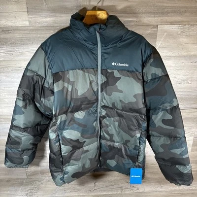 Columbia Men's Puffect II Jacket Camo Black Blue Insulated Water Resist Size LG - Image 1 of 4