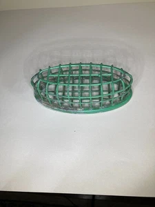 Vtg. Dazey Manufacturing Co. NY Green Metal 8" Oval Cage Flower Frog No. 14 - Picture 1 of 5