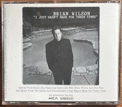 BRIAN WILSON I JUST WASN'T MADE FOR THESE TIMES PROMO CD w/INTERVIEW BEACH BOYS - Image 1 of 4