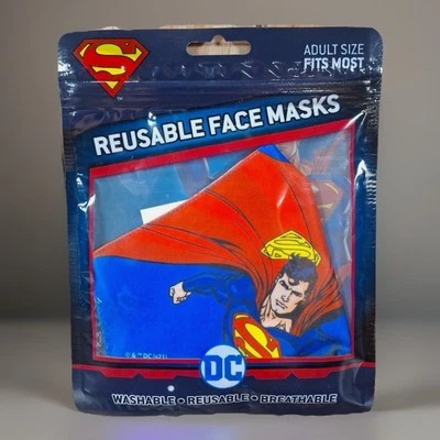 Superman Face Masks Covers Pack of 2 Reusable and Washable NEW IN PACKAGE🦸 - Image 1 of 3