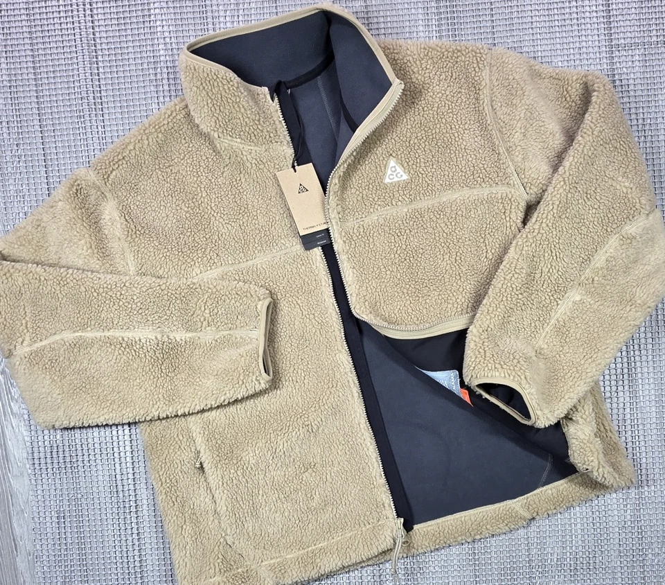 Nike Jacket Mens L Beige ACG Canwell Glacier Therma-FIT ADV Windproof Zip Fleece - Image 1 of 4