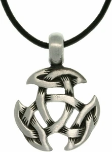 Jewelry Trends Celtic Crescent Knot Pewter Pendant Necklace 18" Leather Cord - Picture 1 of 3