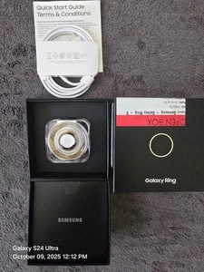 Samsung Galaxy Ring Titanium Gold SM-Q507 Bluetooth Smart Ring Size 7 - Picture 1 of 6
