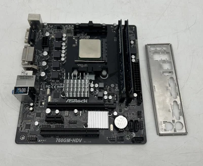 ASRock 760GM-HDV Motherboard w/ AMD FX FX-8350 4GHz CPU 8GB DDR3 RAM & IO - Image 1 of 4