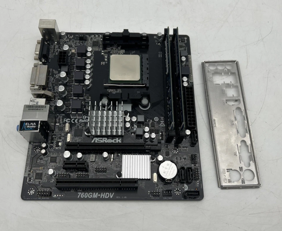 ASRock 760GM-HDV Motherboard w/ AMD FX FX-8350 4GHz CPU 8GB DDR3 RAM & IO - Image 1 of 4