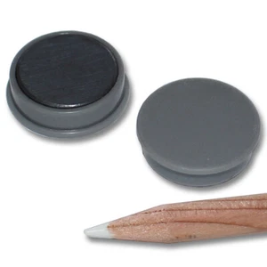 20 imanes de tablón de anuncios D25x7 mm redondo gris oficina nevera pizarra escuela ferrita - Imagen 1 de 2