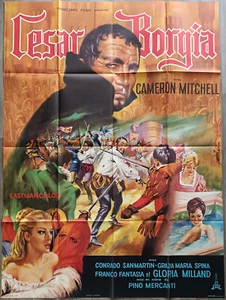 AFFICHE ORIGINALE 120X160 CM/CESAR BORGIA/1963/CAMERON MITCHELL/RENAISSANCE - Picture 1 of 1