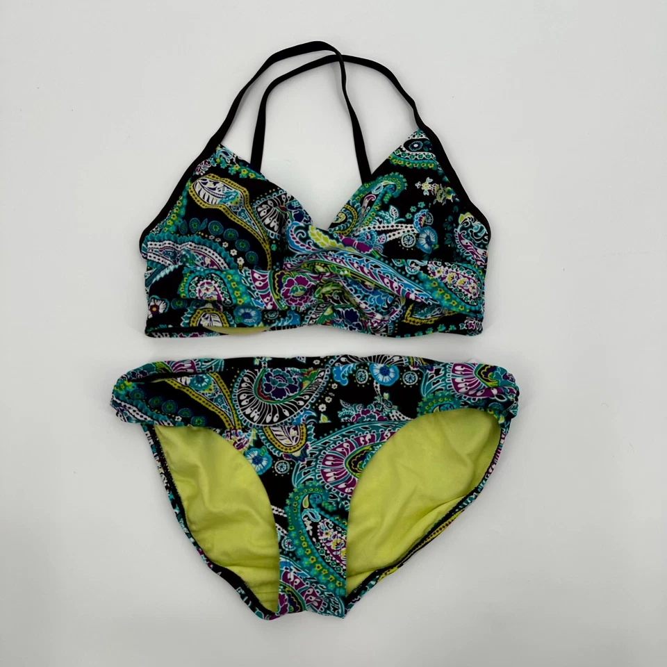 Conjunto de bikini Athleta para mujer talla 34D/32DD multi cachemira traje de baño correa ajustable Foto 1 de 4