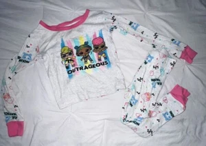 LOL Surprise! Girls Gray Graphic Long Sleeve Snug Fit Joggers Pajama Set Size 6 - Picture 1 of 12