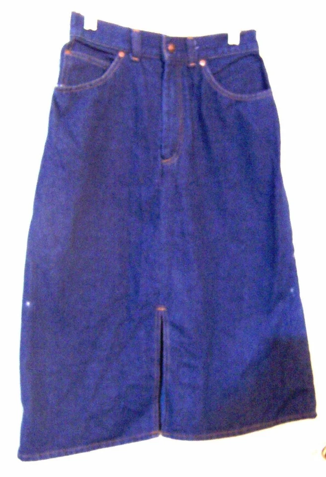 Sz 5/6 - Levi Straus Blue Jean Denim Mid-Calf Skirt  - Image 1 of 1